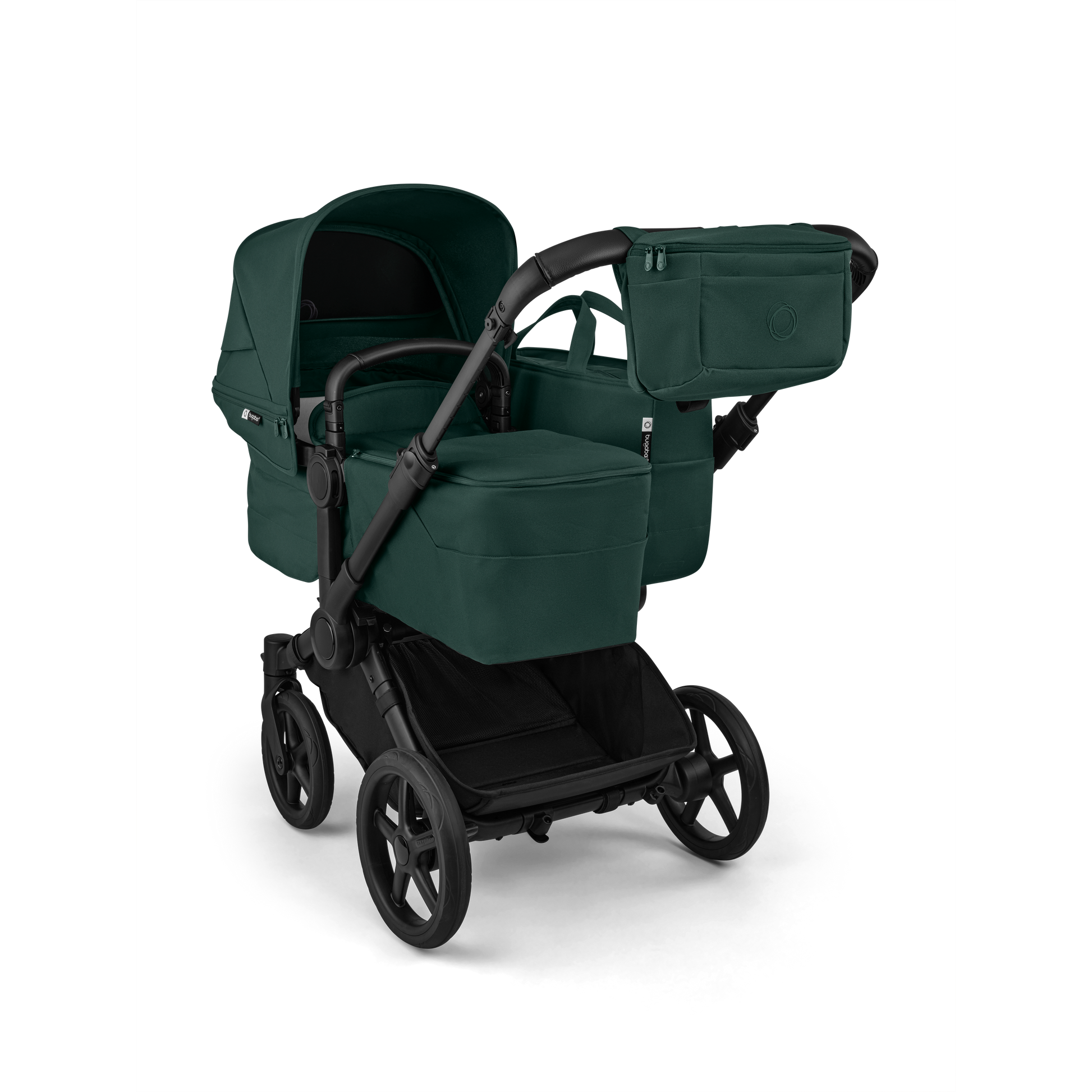 Bugaboo organiser bag for pushchair in fern green colourway.