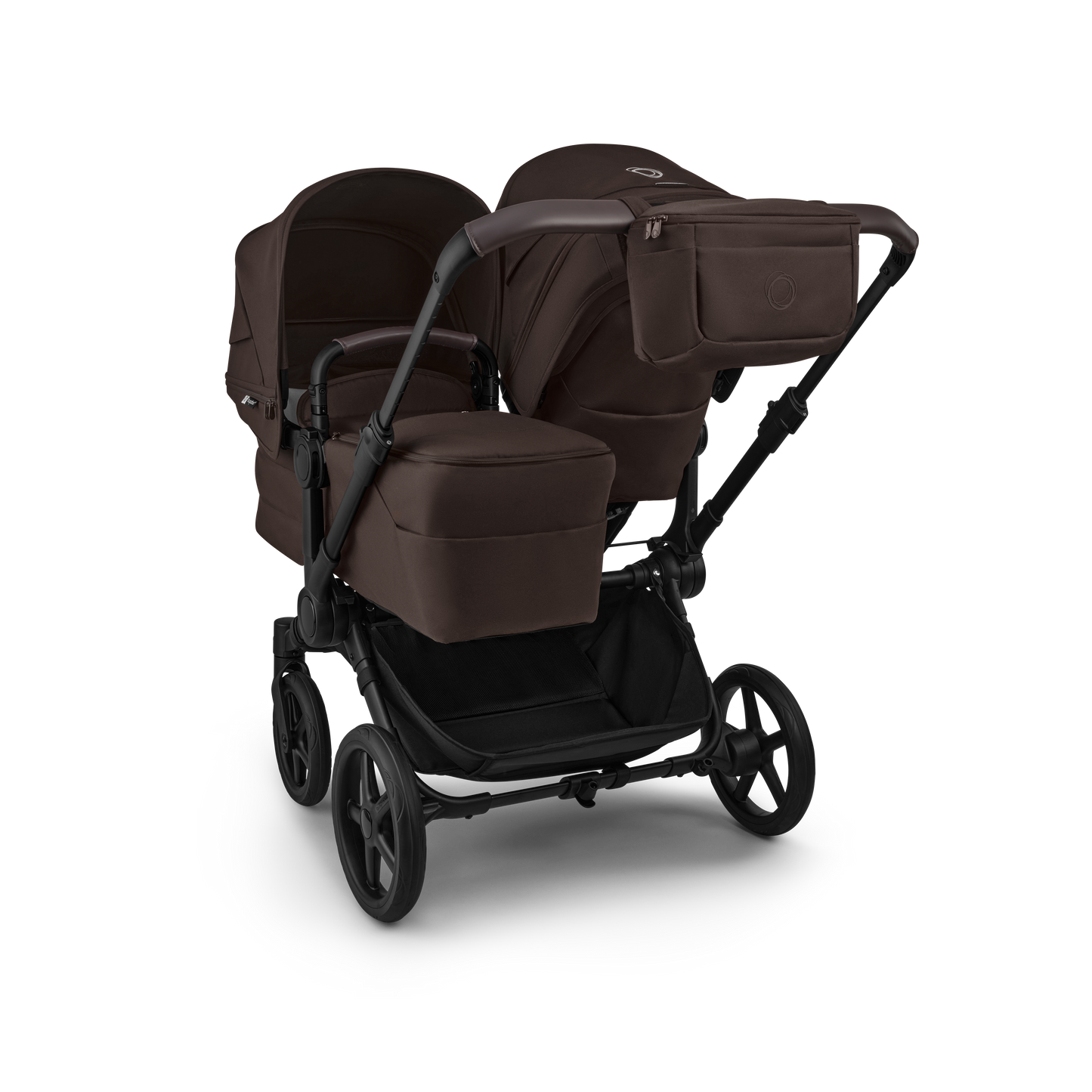 Bugaboo organiser bag for pushchair in cocoa brown colourway.