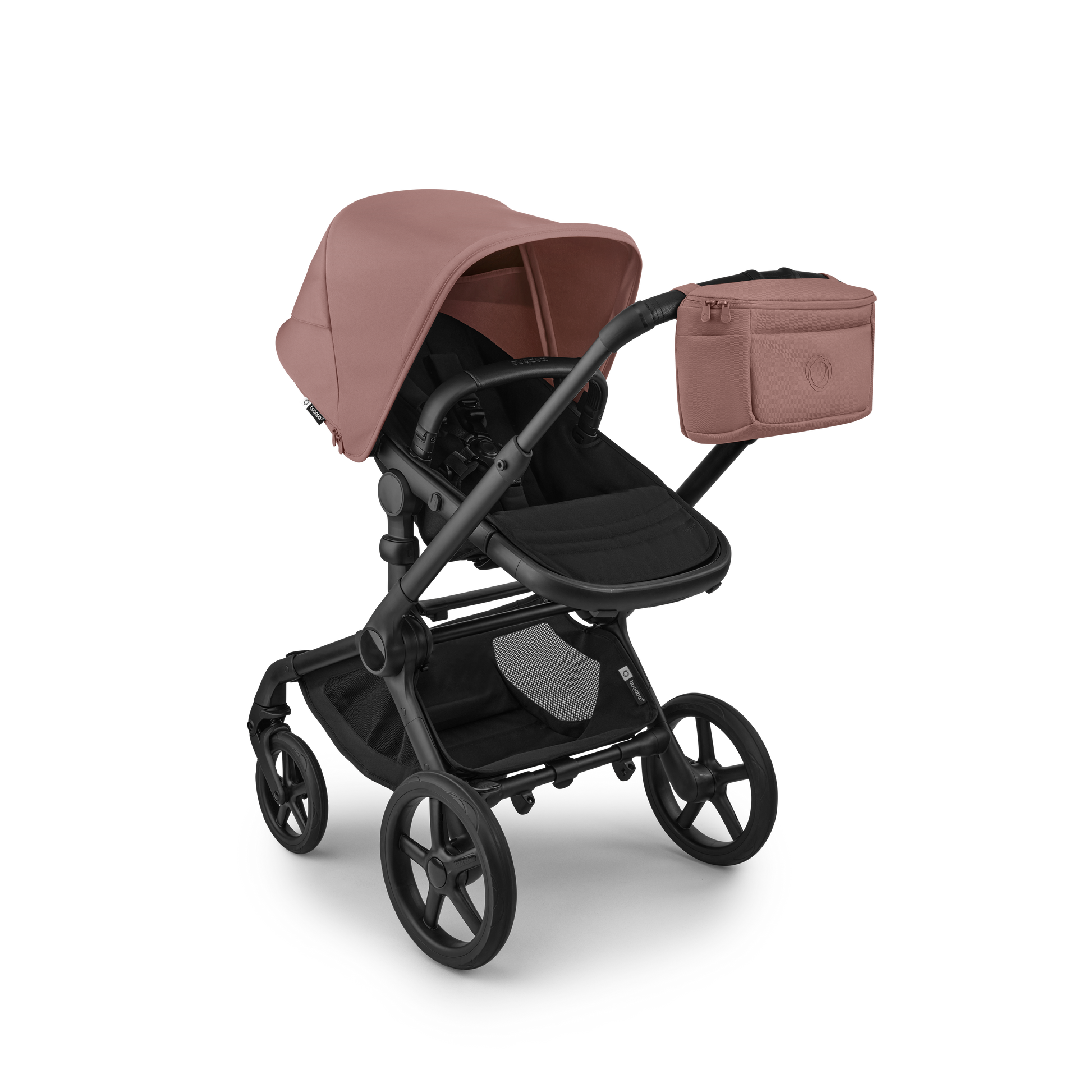 Bugaboo organiser bag for pushchair in dusty pink colourway.