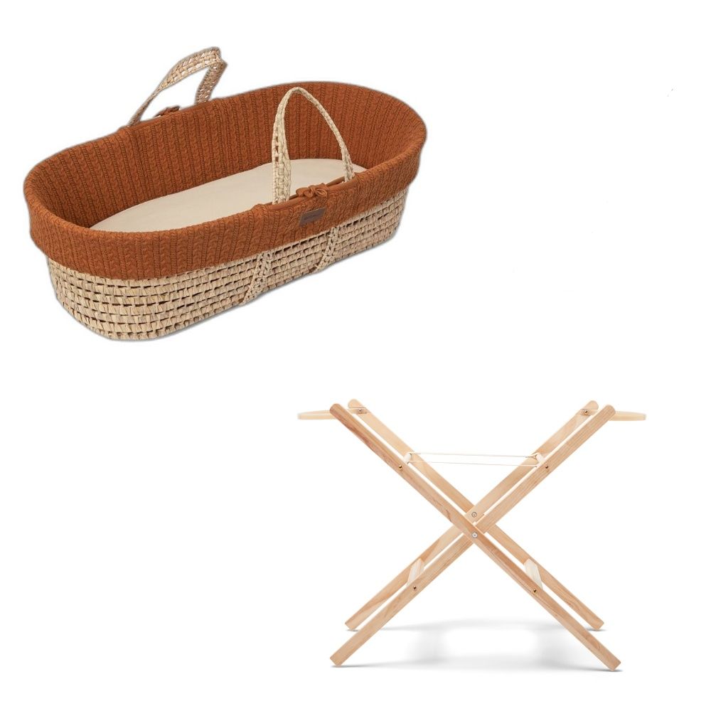 Moses Basket Bundle in terracotta with stand