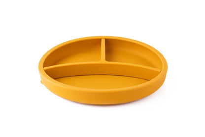 Eco rascals silicone plate with section in mustard.